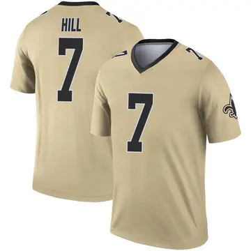 Men's Saints Taysom Hill Jersey Gold Limited Inverted Legend 100th Season #7